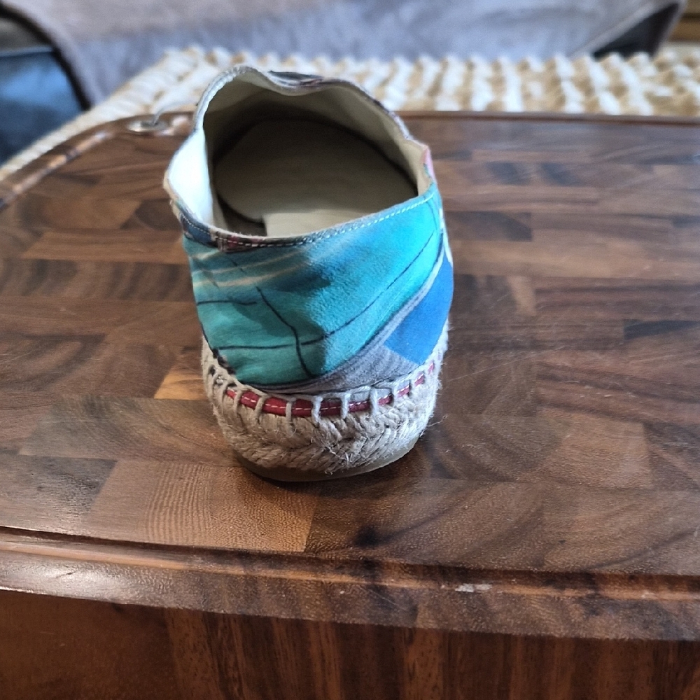 CHANEL Multicolor Canvas Espadrilles with Black Patent Toe - Picture 8 of 15